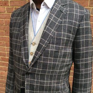 NWT Black/White Plaid Sport Coat